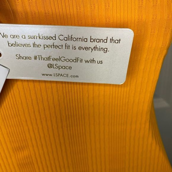 L*Space Women's Yellow Ribbed Cha Cha One Piece Swimsuit size 4 - Picture 9 of 9